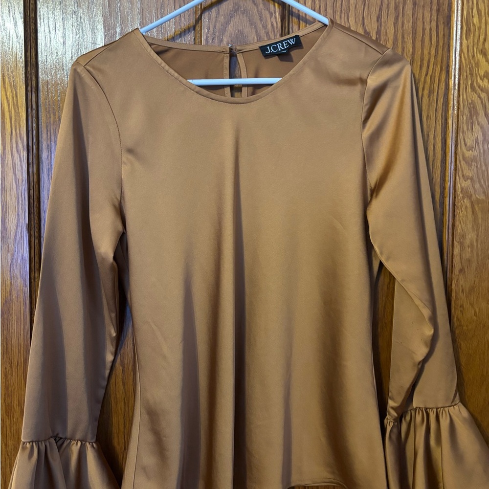 J.Crew Tan Satin Top